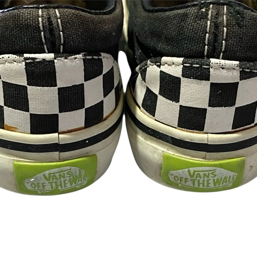 Vintage Vans Checkerboard Slip On Sneakers Toddler Size 6.5 Custom Snake Graphic